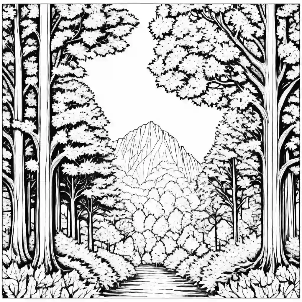 Deciduous Trees coloring pages